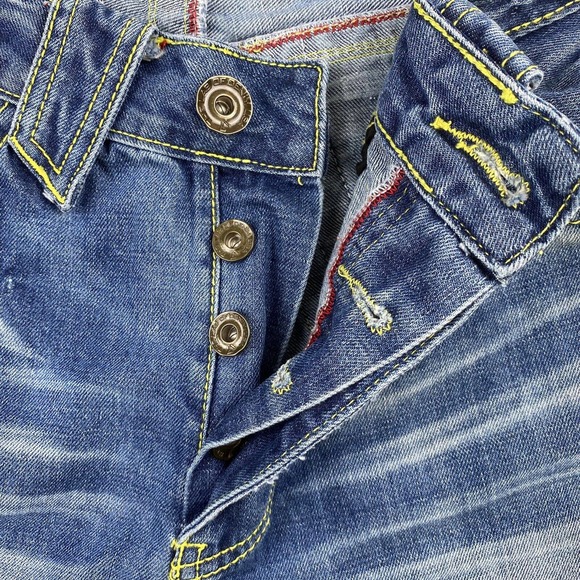 The Lab Of Denim USA Men’s Jeans Straight Waist 33” Medium Wash Butterfly Button - Picture 13 of 14